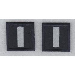 LT Lieutenant SILVER on MIDNIGHT NAVY collar patches 1.5" LARGE