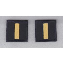 LT Lieutenant GOLD on MIDNIGHT NAVY collar patches 1.5" LARGE
