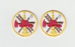 Fire SCRAMBLE Embroidered 1" Gold on White full color Collar Patches