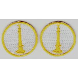 1 Bugle Gold on White 1" Collar Lapel Patches Fire Lieutenant