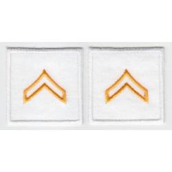 CPL Corporal DARK GOLD on WHITE collar patches 1.5"