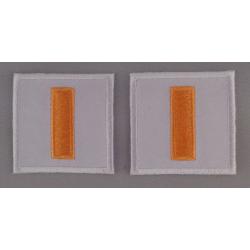 LT Lieutenant DARK GOLD on WHITE collar patches 1.5" LARGE
