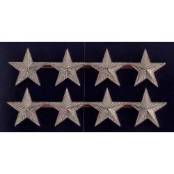 4 Stars 1" Corrugated Silver Collar Pins