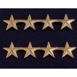 4 Stars 5/8" Corrugated Gold Collar Pins