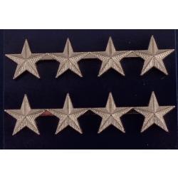 4 Stars 5/8" Corrugated Silver Collar Pins MADE IN USA