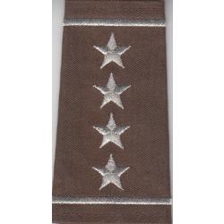 4 STARS Silver on Brown Shoulder Boards