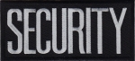 SECURITY IRON-ON White on Black Front Panel Patch 4X2
