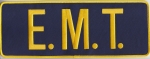 E.M.T. Medium Gold on Navy Blue Back Panel Uniform Patch 11" X 4" EMT