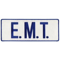 E.M.T. Royal Blue on White Back Panel Uniform Patch 11" X 4" EMT