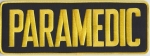 PARAMEDIC MEDIUM GOLD on BLACK Back Panel Patch 11 X 4