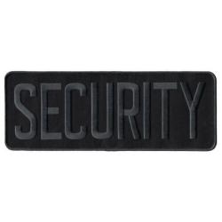 SECURITY Grey on Black Back Panel Patch 11" by 4" 11 X 4 (gray)