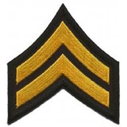 CPL Corporal Chevrons 3" Summer Gold on Black Cut Edge