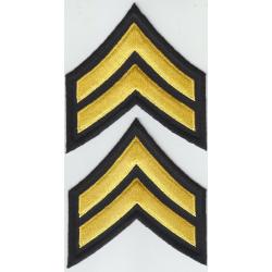 CPL Corporal Chevrons MEDIUM GOLD on BLACK 3 X 3.25 CDCR