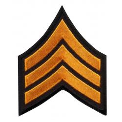 SGT Sergeant 3" Chevrons Dark Gold on Black Laser Cut Edge