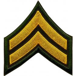 CPL Corporal Chevrons 3" Medium Gold on OD Green Cut Edge