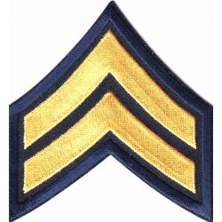 CPL Corporal Chevrons 3" Medium Gold on Midnight Navy Cut Edge