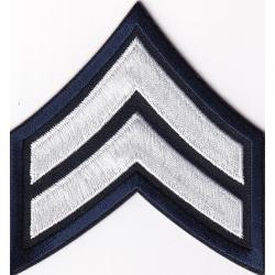 CPL Corporal Chevrons 3" White on Midnight Cut Edge