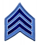 SGT Chevrons,  Royal-White/Lt Blue, 3" Wide Merrowed Border (Chicago PD)