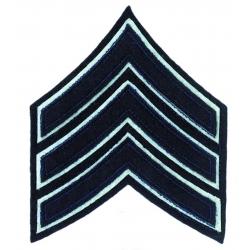 SGT Chevrons Navy Blue on White Felt 4 1/2 x 3 1/2