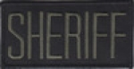 SHERIFF OD Green Lettering on Black Background Front Panel Patch 2" X 4"
