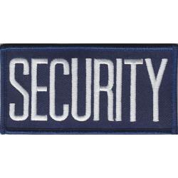 Security 4 x 2 White on Navy Blue Front Panel Patch