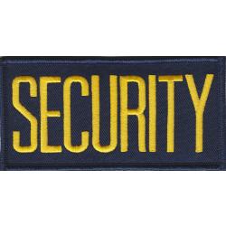 SECURITY 4X2 Medium Gold on Navy Blue Front Panel Patch
