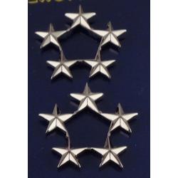 5 stars 7/16" Cluster Silver Police Chief or Sheriff Collar Pins