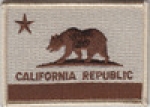 California CA State Flag Patch BROWN on DESERT TAN