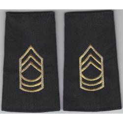 MSGT/MASTER SERGEANT Epaulet Shoulder Boards Gold on Black 3.75" small