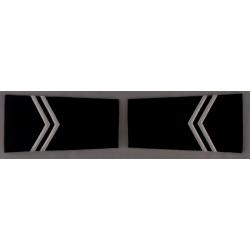 Corporal CPL ROTC Epaulet Shoulder Boards male size large White on Black
