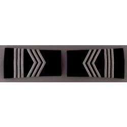 Master Sergeant MSG ROTC Epaulet Shoulder Boards male size M/SGT White on Black