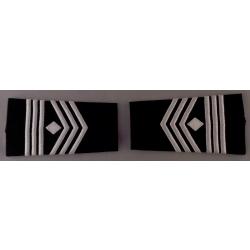 First Sergeant 1SG ROTC Epaulet Shoulder Boards male size White on Black
