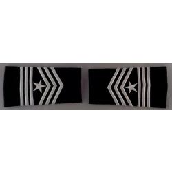 Sergeant Major SGM ROTC Epaulet Shoulder Boards male size White on Black