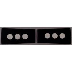Captain CPT Capt ROTC Epaulet Shoulder Boards male size White on Black