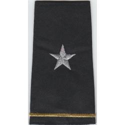 1 Silver Star with 1 Gold Bar Epaulet Shoulder Boards Black-Large