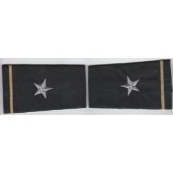 1 Silver Star on Gold Bar Epaulet Shoulder Boards Black-small