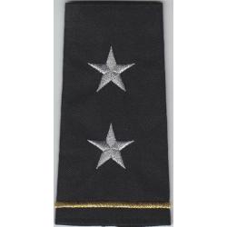2 Silver Stars with 1 Gold Bar Epaulet Shoulder Boards Black-Large
