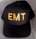 EMT Medium Gold Lettering on DARK NAVY twill baseball hat cap