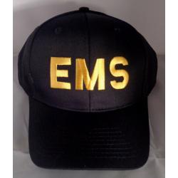 EMS Medium Gold Lettering on DARK NAVY twill baseball hat cap