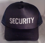 SECURITY GREY Lettering on DARK NAVY mesh baseball hat cap