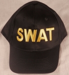 SWAT Gold on Dark Navy Blue baseball hat