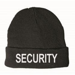 SECURITY Watch Cap, Fleece Lined White on Black