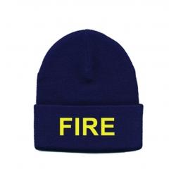 FIRE Watch Cap Medium Gold on Navy Blue