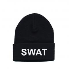 SWAT Watch Cap White on Black