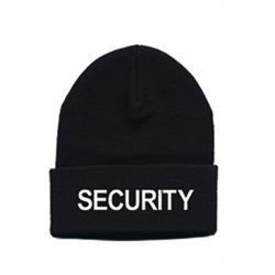 SECURITY Watch Cap, White on Black, One Size Fits All