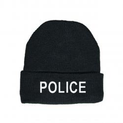 POLICE Watch Cap White on Black