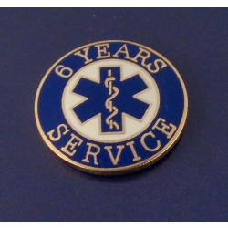 6 YEARS SERVICE EMS STAR OF LIFE Uniform Lapel Pin