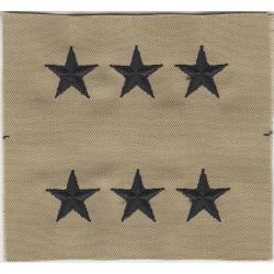 3 Stars BLACK on DESERT TAN LT General/police chief or deputy sew-on rank insignia patches
