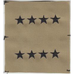 4 Stars Captain General police chief or deputy BLACK on DESERT TAN sew-on rank insignia patches