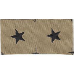 1 Star BLACK on DESERT TAN sew-on rank patches Brigadier General